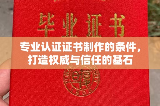 新港专业认证证书制作的条件，打造权威与信任的基石